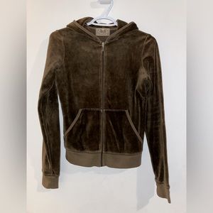 Juicy Couture Y2K Brown Khaki Velour Hoodie